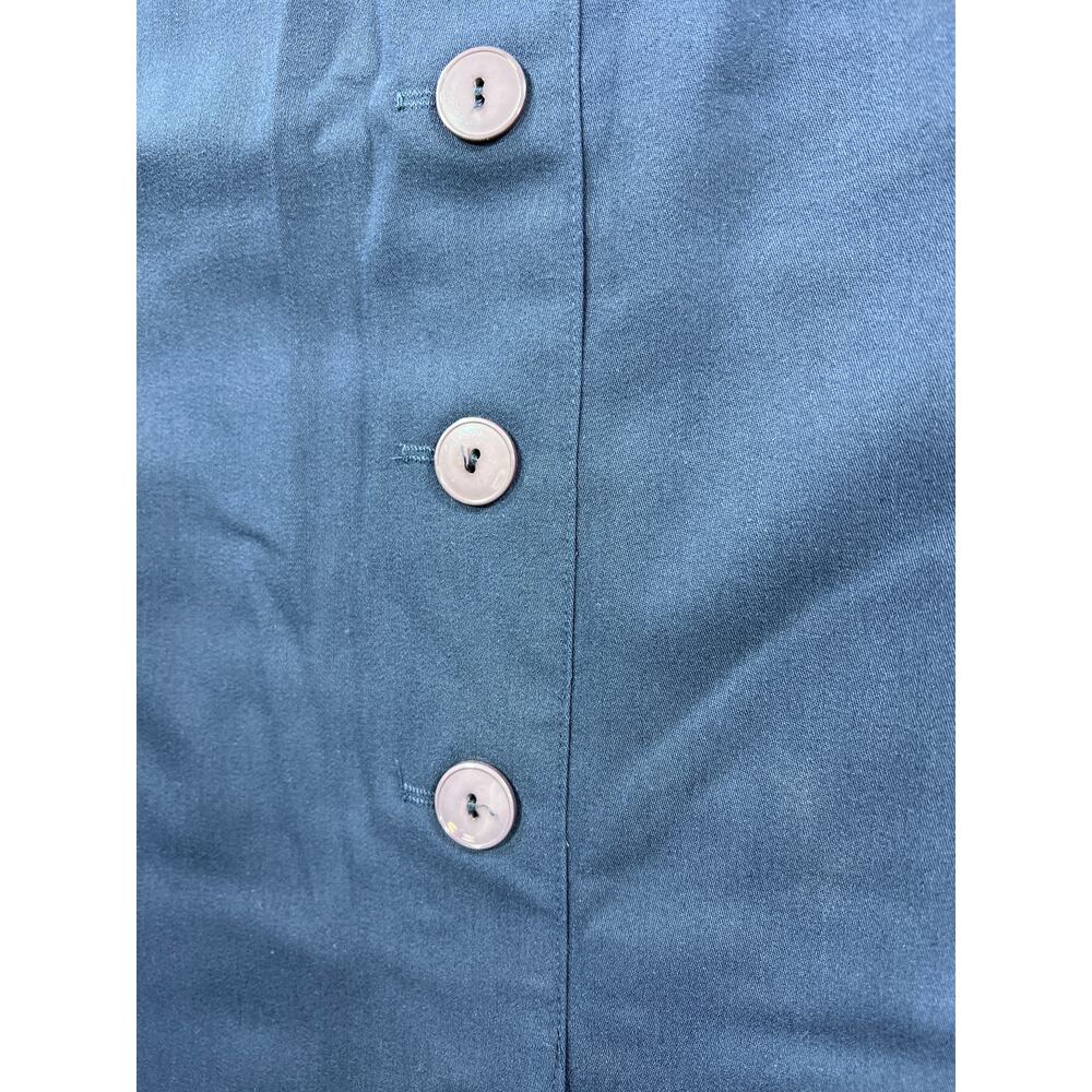USA Made Academia Blue Button Front Midi Skirt 20W High Waist Office Old Money - Picture 3 of 8